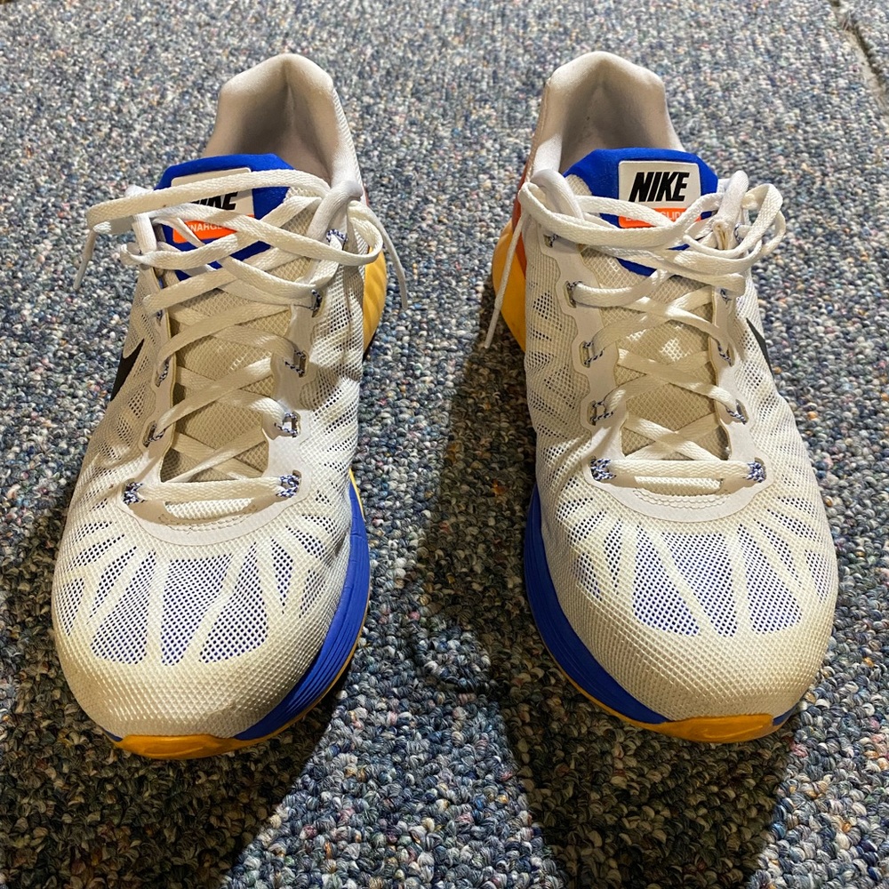 Nike Lunarglide 6 White Orange and Blue Men’s Athletic Sneakers Size 11